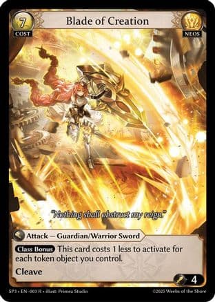 Blade of Creation — Supporter Pack 3 Grand Archive TCG card by Primea Studio