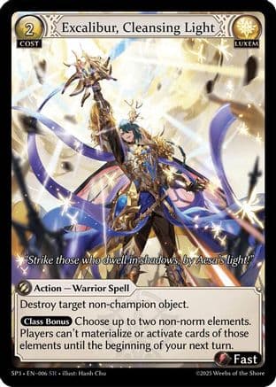 Excalibur, Cleansing Light — Supporter Pack 3 Grand Archive TCG card by Hanh Chu