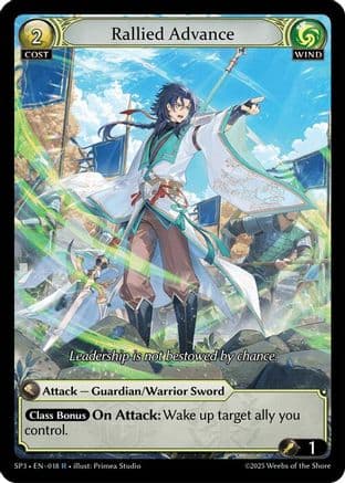 Rallied Advance — Supporter Pack 3 Grand Archive TCG card by Primus Studio