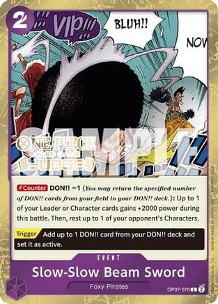 Slow-Slow Beam Sword (Judge Pack Vol. 6) — One Piece Promotion Cards