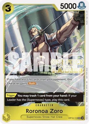 Roronoa Zoro (Judge Pack Vol. 6) — One Piece Promotion Cards