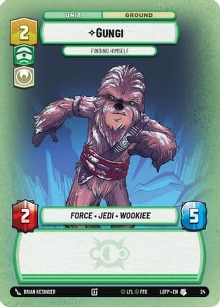 Gungi - Finding Himself (Foil) — Legends of the Force - Weekly Play Promos Star Wars: Unlimited card by BRIAN KESINGER