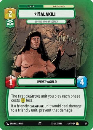 Malakili - Loving Rancor Keeper (Foil) — Legends of the Force - Weekly Play Promos Star Wars: Unlimited card by BRIAN KESINGER