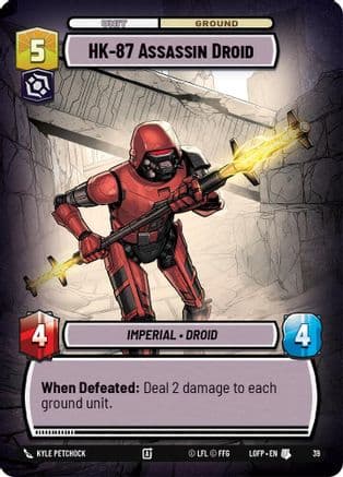 HK-87 Assassin Droid (Foil) — Legends of the Force - Weekly Play Promos Star Wars: Unlimited card by Kyle Petchock