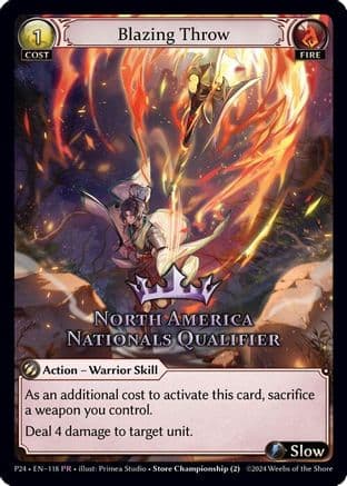 Blazing Throw (North America Nationals Qualifier) — Region Exclusive Promotional Cards