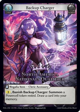 Backup Charger (North America Nationals Qualifier) — Region Exclusive Promotional Cards Grand Archive TCG card by Primea Studio