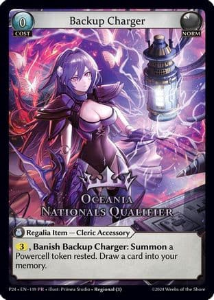 Backup Charger (Oceania Nationals Qualifier) — Region Exclusive Promotional Cards Grand Archive TCG card by Primea Studio