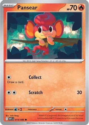 Pansear — SV: White Flare Pokémon TCG card by Julie Hang