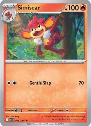 Simisear — SV: White Flare Pokémon TCG card by Julie Hang