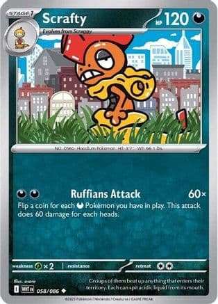 Scrafty — SV: White Flare Pokémon TCG card by osare