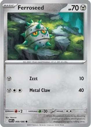 Ferroseed — SV: White Flare Pokémon TCG card by Hasuno