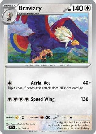 Braviary — SV: Black Bolt Pokémon TCG card by Kedamahadaitai Yawarakai
