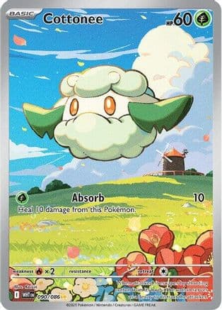 Cottonee - 090/086 — SV: White Flare Pokémon TCG card by Aya Kusajima