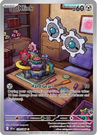 Klink - 139/086 — SV: Black Bolt Pokémon TCG card by Nobuhiro Imagawa