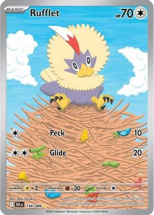 Rufflet - 154/086 — SV: Black Bolt Pokémon TCG card by Miki Tanaka
