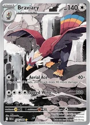 Braviary - 155/086 — SV: Black Bolt Pokémon TCG card by inicomade