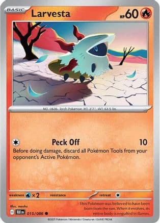 Larvesta — SV: Black Bolt Pokémon TCG card by mashu