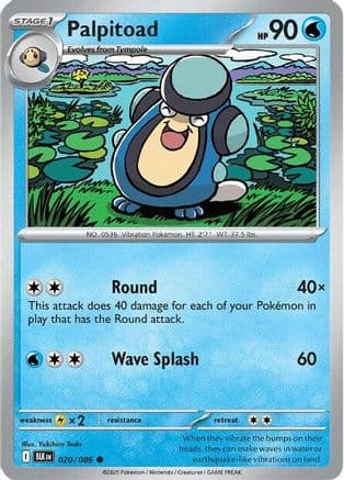 Palpitoad — SV: Black Bolt Pokémon TCG card by Yukihiro Tada