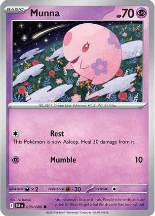 Munna — SV: Black Bolt Pokémon TCG card by Eri Kamei