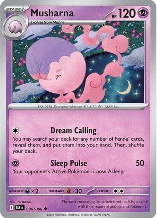 Musharna — SV: Black Bolt Pokémon TCG card by Eri Kamei