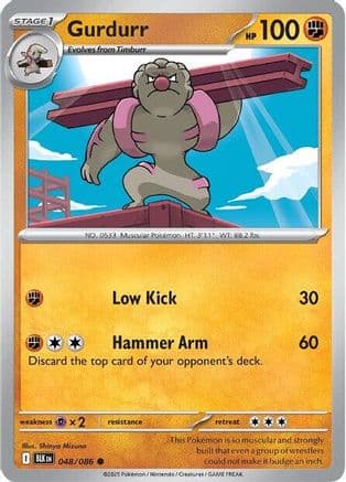 Gurdurr — SV: Black Bolt Pokémon TCG card by Shinya Mizuno