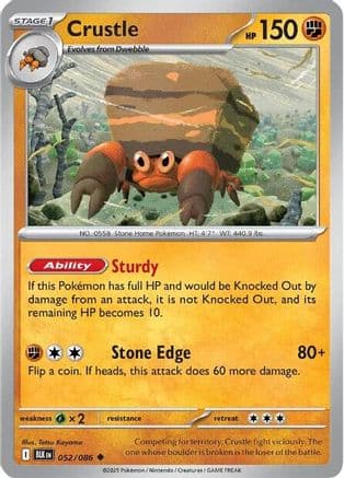 Crustle — SV: Black Bolt Pokémon TCG card by Tetsu Kayama
