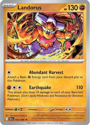 Landorus — SV: Black Bolt Pokémon TCG card by Kazumasa Yasukuni