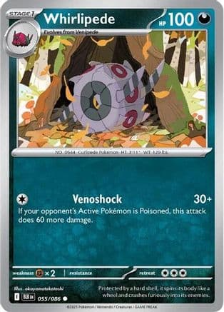 Whirlipede — SV: Black Bolt Pokémon TCG card by okayamatakatoshi