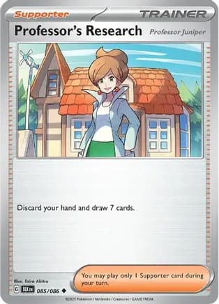 Professor's Research [Professor Juniper] — SV: Black Bolt Pokémon TCG card by Taira Akitsu