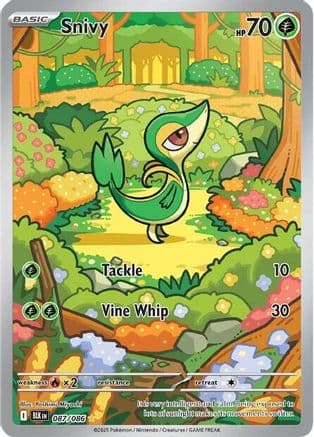 Snivy - 087/086 — SV: Black Bolt Pokémon TCG card by Yoshimi Miyoshi