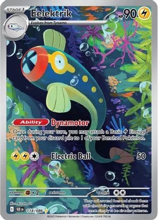Eelektrik - 114/086 — SV: Black Bolt Pokémon TCG card by Kurata So