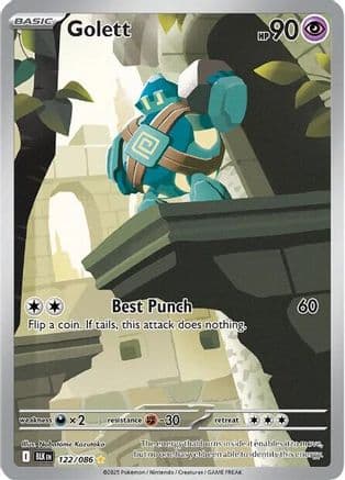 Golett - 122/086 — SV: Black Bolt Pokémon TCG card by Nabatame Kazutaka