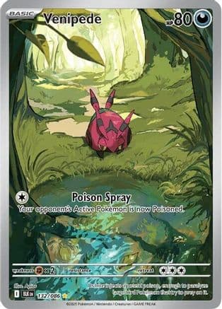 Venipede - 132/086 — SV: Black Bolt Pokémon TCG card by Apios