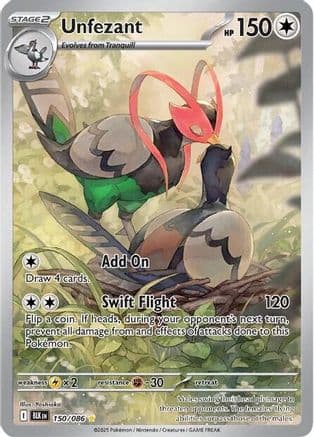 Unfezant - 150/086 — SV: Black Bolt Pokémon TCG card by Yoshioka