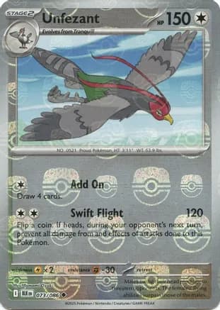 Unfezant (Master Ball Pattern) — SV: Black Bolt