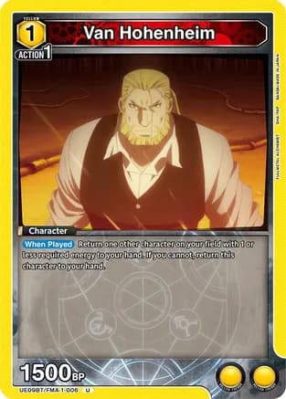 Van Hohenheim — UE09BT: FULLMETAL ALCHEMIST