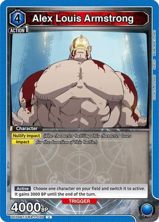 Alex Louis Armstrong (036) — UE09BT: FULLMETAL ALCHEMIST Union Arena card by METAL
ALCHEMIST