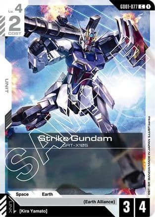Strike Gundam (GD01-077) — Newtype Rising Gundam Card Game card by Kira Yamato