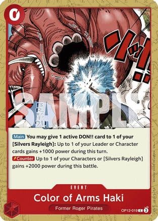 Color of Arms Haki — Legacy of the Master One Piece Card Game card by BANDAI MADE IN JAPAN