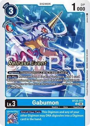 Gabumon — Cyber Eden Release Event Cards Digimon Card Game card by Akiyoshi Honga, Toei Animation