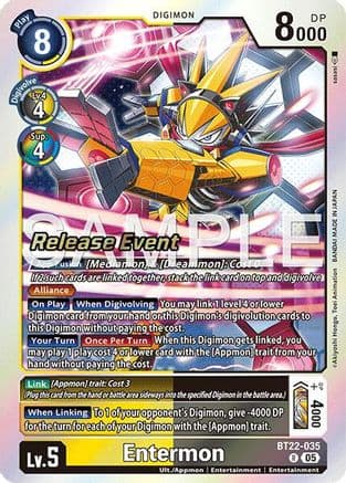 Entermon — Cyber Eden Release Event Cards Digimon Card Game card by Akiyoshi Hongō, Toei Animation