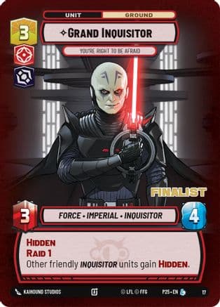 Grand Inquisitor - You're Right to Be Afraid (Finalist) — Organized Play Promos