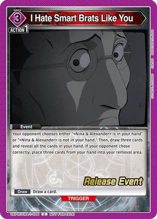 I Hate Smart Brats Like You — UE09BT: FULLMETAL ALCHEMIST Release Event Cards