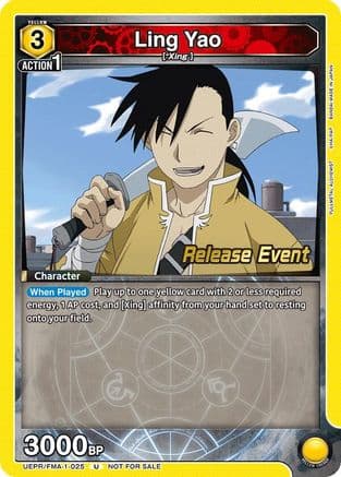 Ling Yao (025) — UE09BT: FULLMETAL ALCHEMIST Release Event Cards