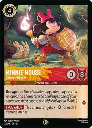 Minnie Mouse - Daring Defender — Disney Lorcana Promo Cards Disney Lorcana card by Aubrey Archer