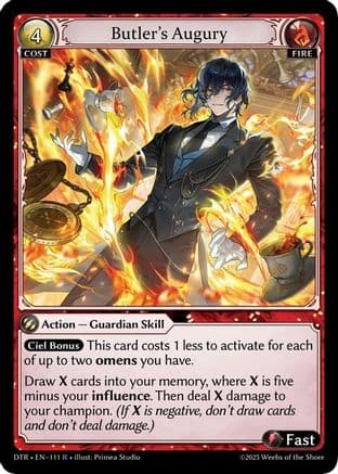 Butler's Augury — Distorted Reflections Grand Archive TCG card by Primula Studio
