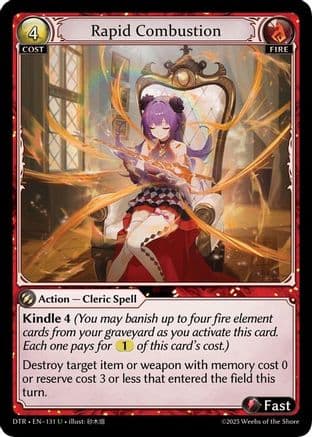 Rapid Combustion — Distorted Reflections