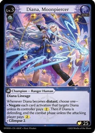 Diana, Moonpiercer — Distorted Reflections Starter Decks Grand Archive TCG card by Pinakes