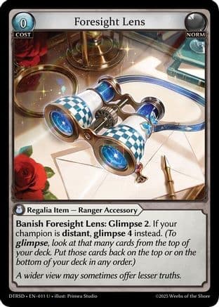 Foresight Lens — Distorted Reflections Starter Decks Grand Archive TCG card by Primea Studio