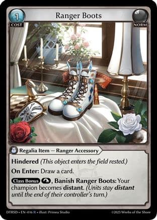 Ranger Boots — Distorted Reflections Starter Decks Grand Archive TCG card by Primea Studio